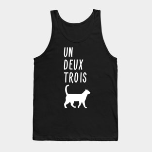 Un Deux Trois Cat Shirt Funny French Teacher Gift Tank Top